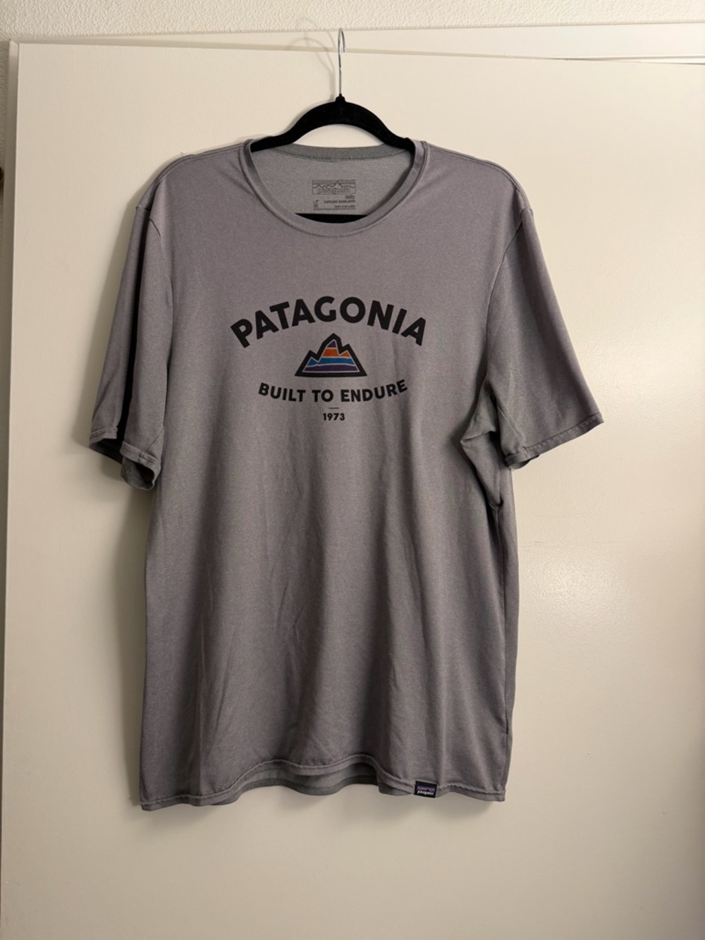Patagonia Gray Men's 'Built to Endure' Logo Tee